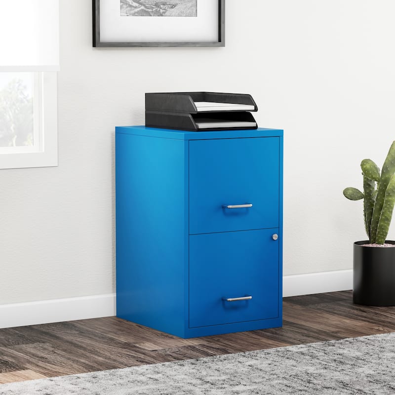 Space Solutions 18" Deep 2 Drawer Letter Width Vertical File Cabinet - Blue
