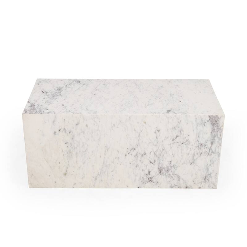 Marbled Rectangular Coffee Table - 37" - White