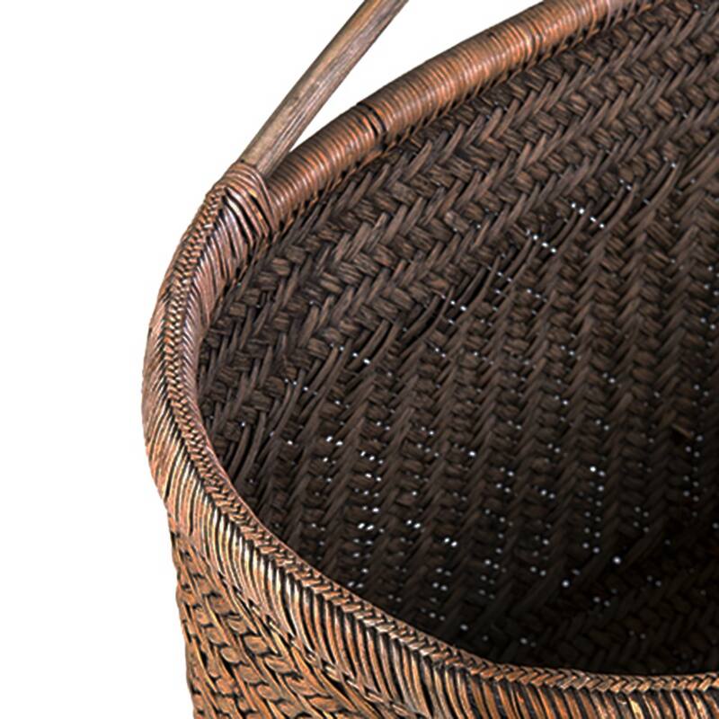 Natural Handwoven Abaca Basket With Handles by East at Main