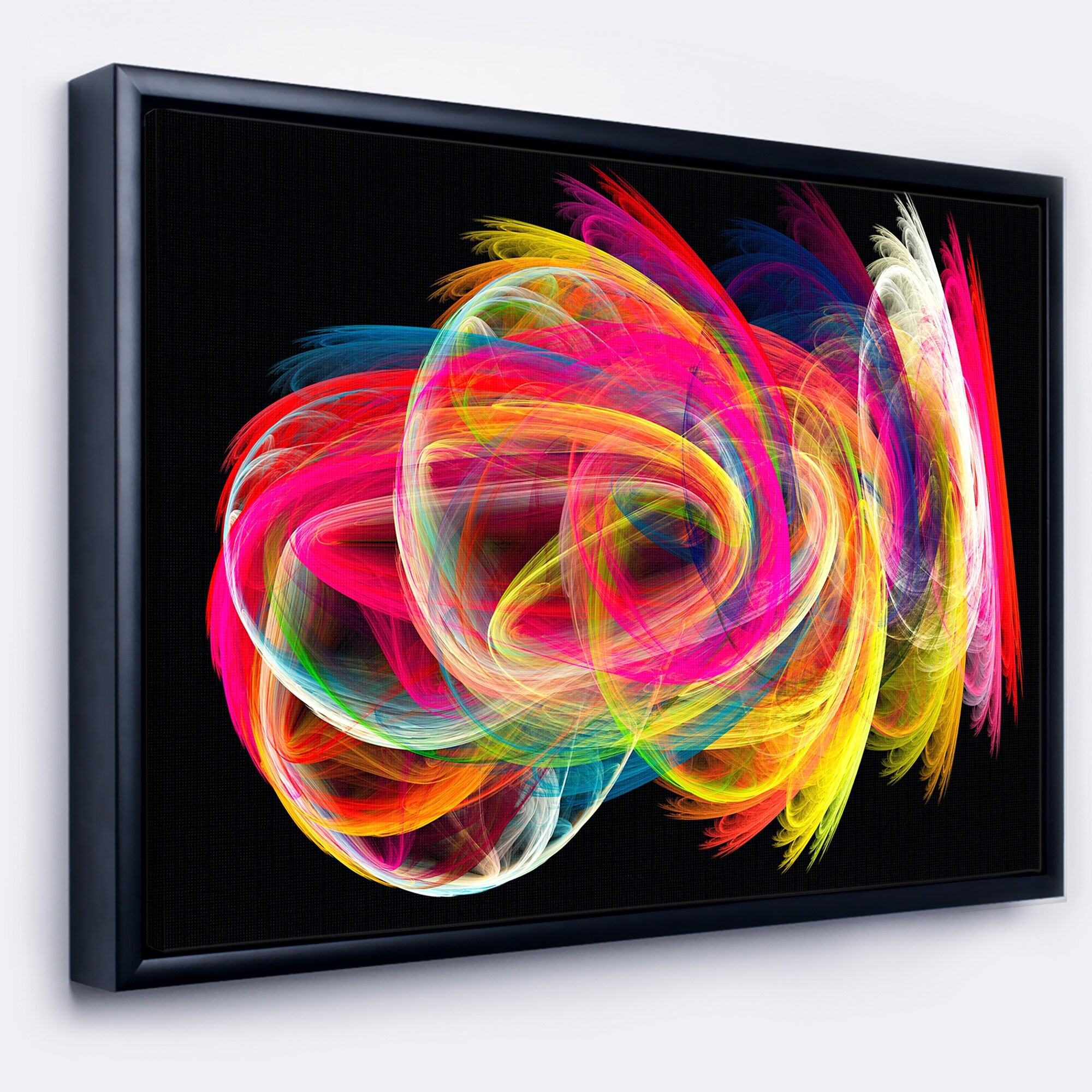 Shop Designart Colorful Thick Strokes In Black Large Abstract