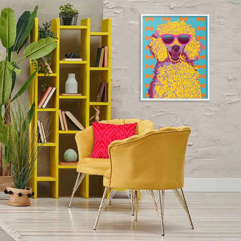 Stupell Retro Pop Poodle Framed Giclee Art Design By Marcus Prime