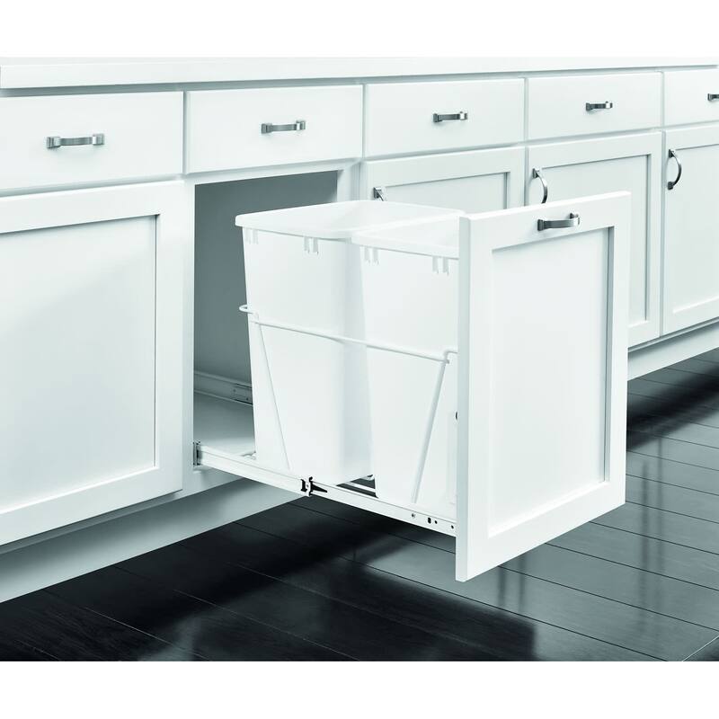 Rev-A-Shelf RV Series Bottom Mount Double Bin Trash Can with