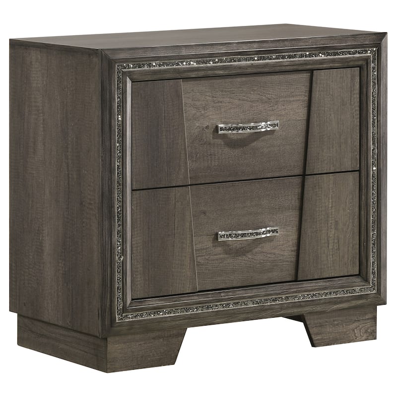 Janine Transitional 2-drawer Nightstand Grey
