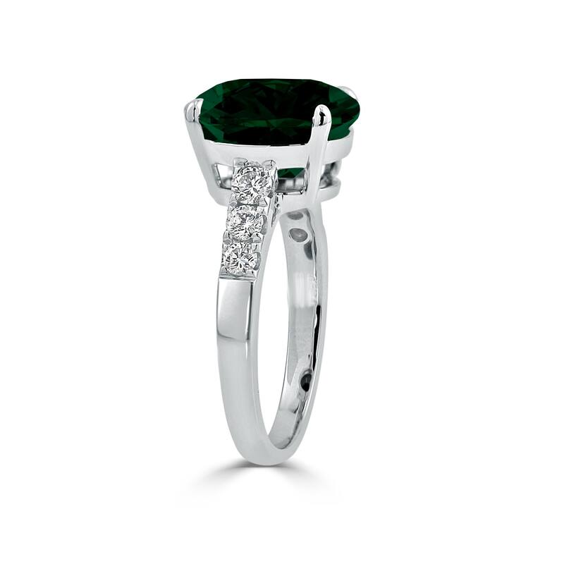 Auriya 3 3/4ct Oval-cut Emerald and Diamond Ring 3/8ctw 18K Gold