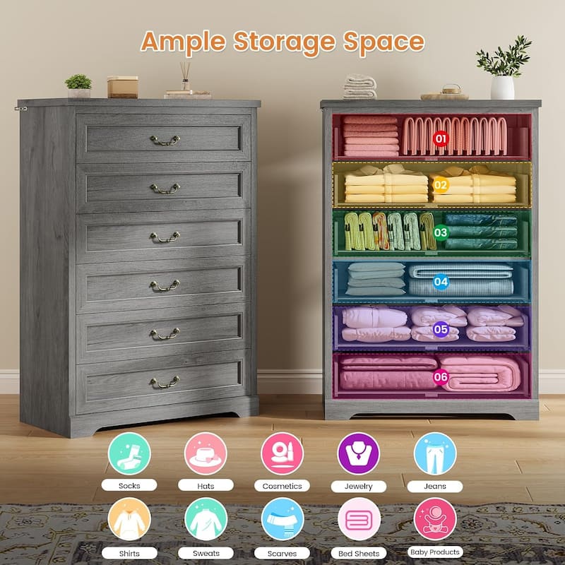 Farmhouse Drawers Dresser for Bedroom Storage Dressers Organizer