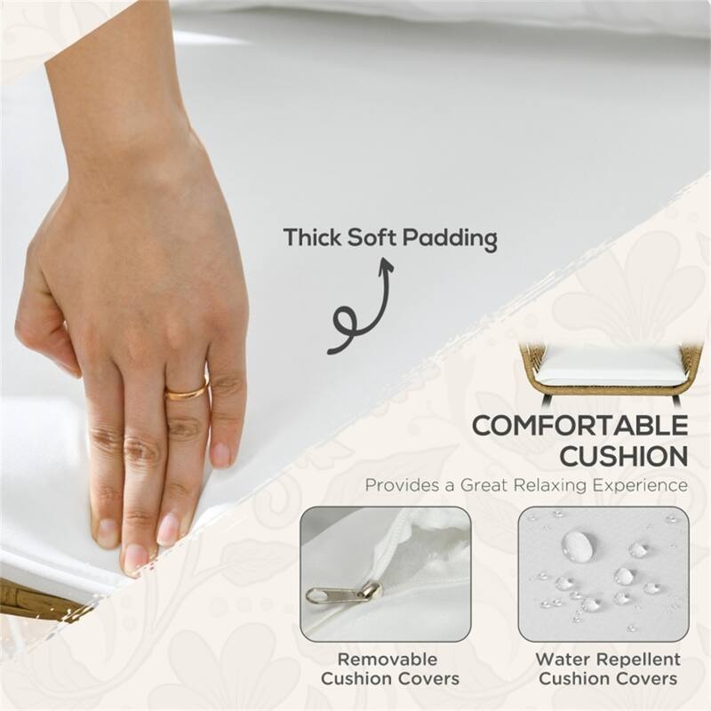 5-Piece Outdoor Patio Conversation Set with PE Rattan, Cushions & Dual Coffee Tables