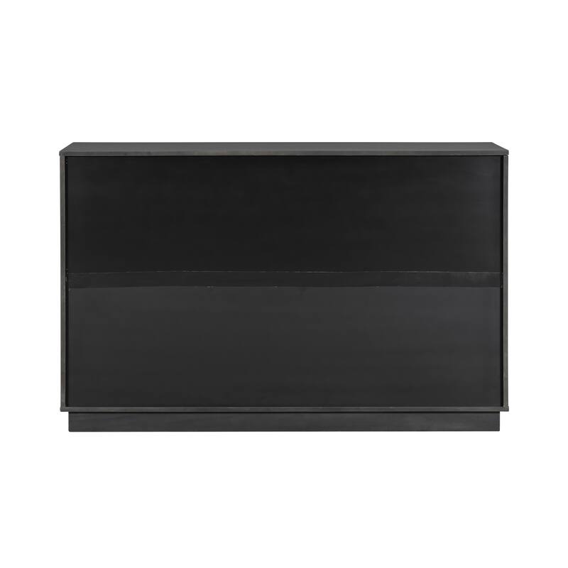 Cabinet with 2 Doors & 7 Drawers, Multi-Functional Wood Storage Cabinet, Entryway Accent Cabinet with Adjustable Shelves