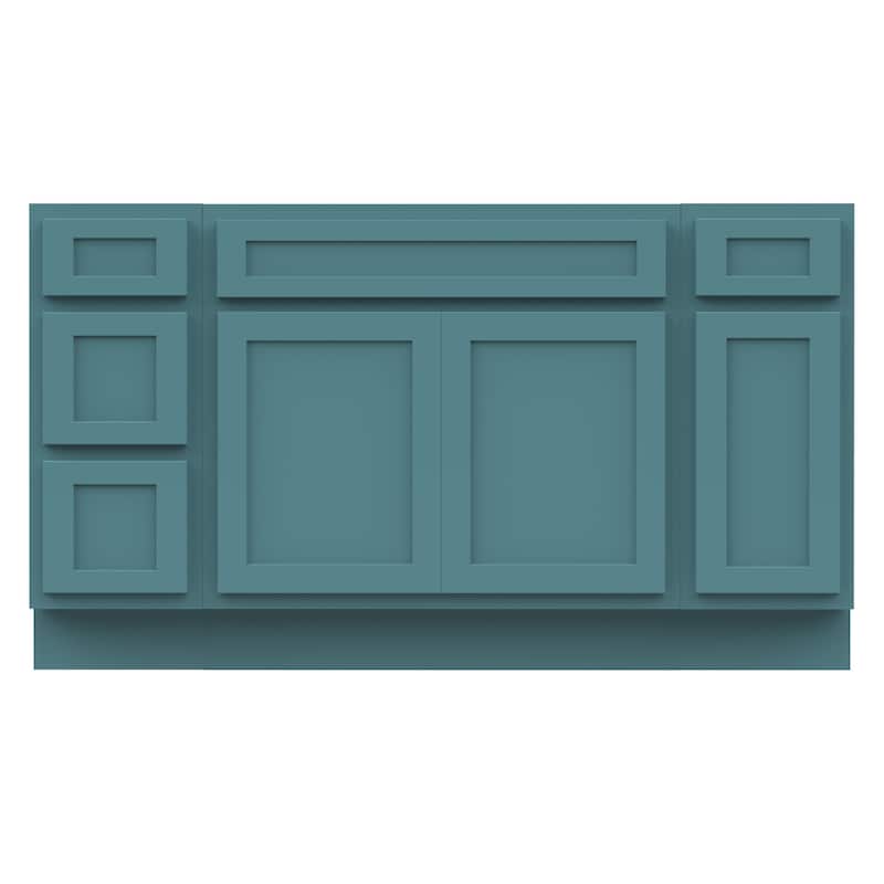 Vanity Art 60" Oak Freestanding Bathroom Vanity Cabinet without Top - Green