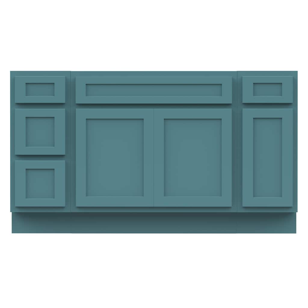Vanity Art 60" Oak Freestanding Bathroom Vanity Cabinet without Top