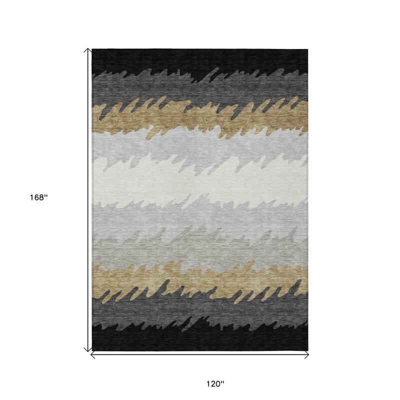 HomeRoots Striped Transitional Rectangle Outdoor Rug