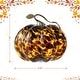 preview thumbnail 7 of 22, Glitzhome Gold Handle Amber Dots Glass Pumpkin for Fall Thanksgiving Decorating