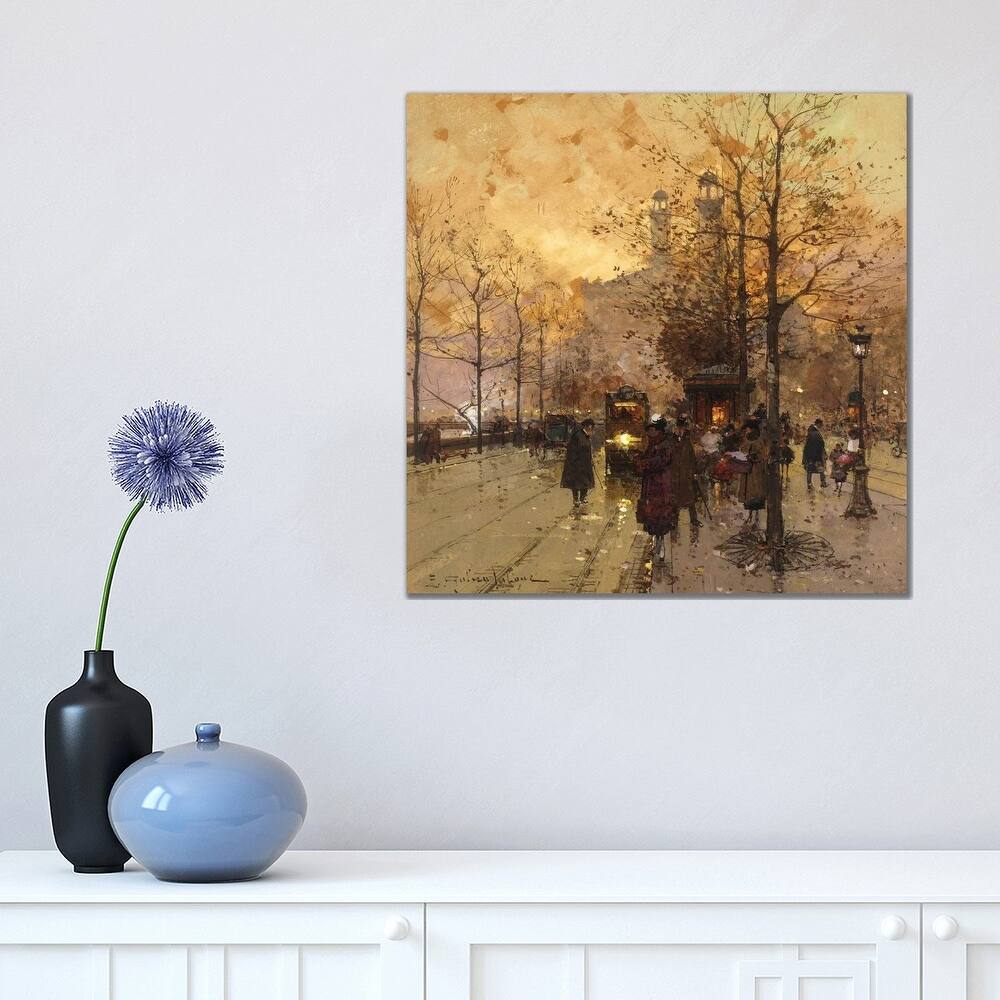 iCanvas "Figures On A Parisian Street" by Eugene Galien-Laloue Canvas Print