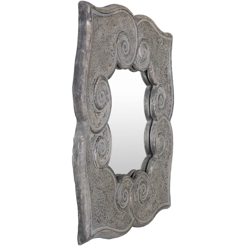 Oleada Eclectic Grey Square Mirror - 35"H x 35"W