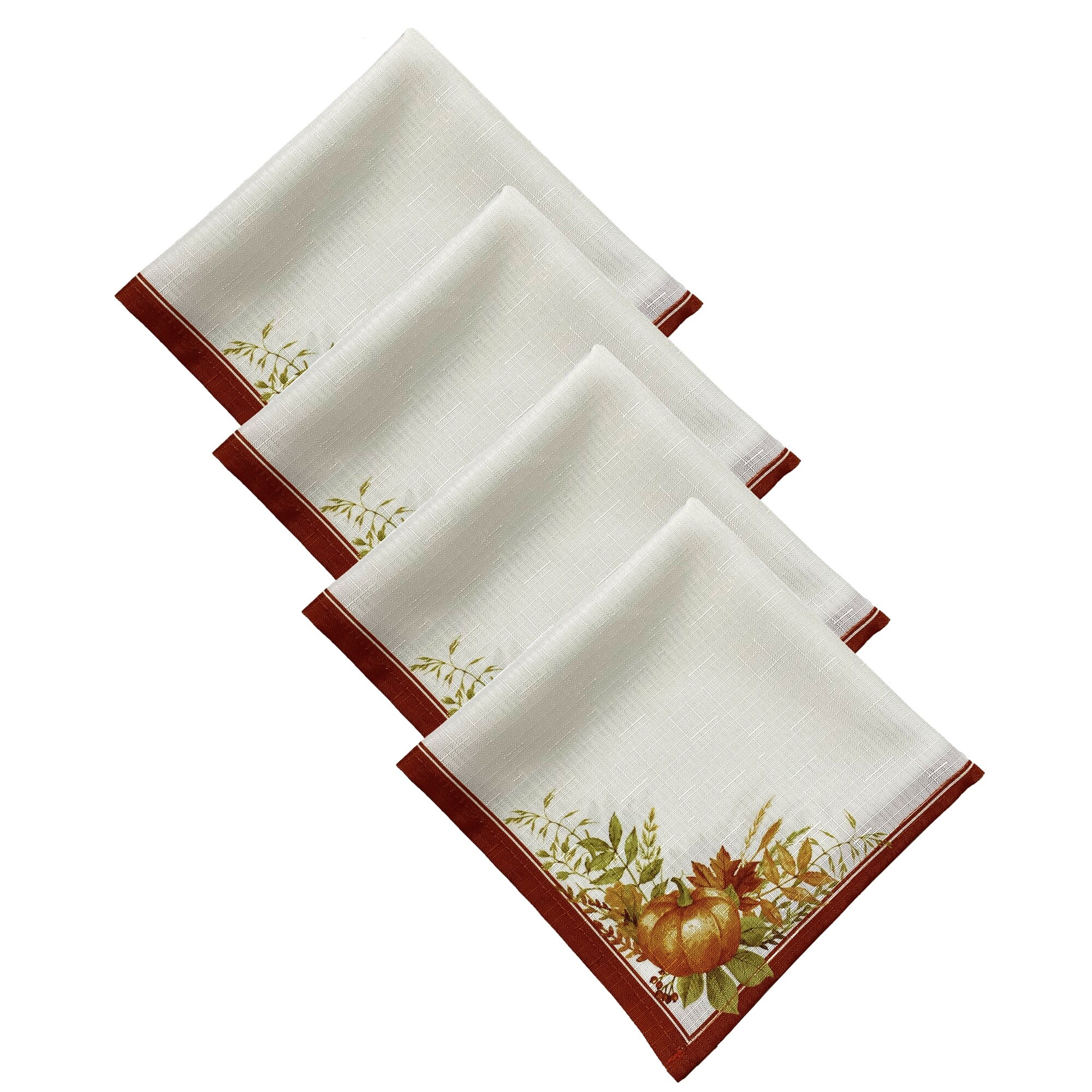Fall Cloth Napkins Set of 4 Packs Wrinkle Free Washable Soft Textured  Polyester Fabric Napkins for Autumn, Thanksgiving, Party, Holiday (4  Pieces, 20