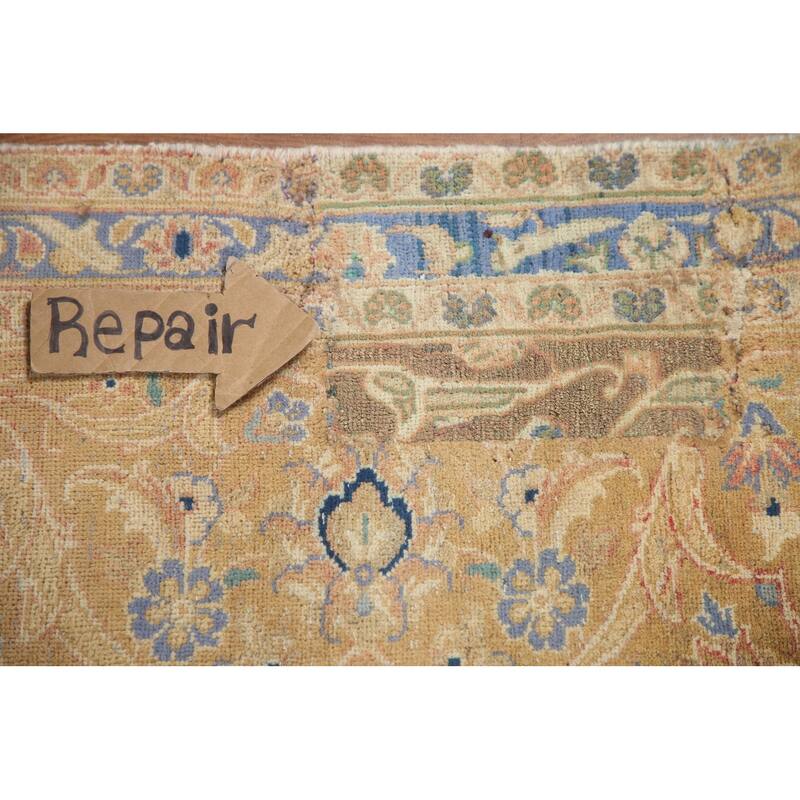 Hand Knotted Oriental 100% Wool Carpet Traditional Floral Oranges & Rust Mashad Area Rug - 11' 8'' X 7' 11''
