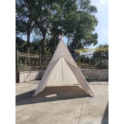 8 Ft Super Large Kid's Teepee Tent for Indoor And Outdoor- Off White - 1pc