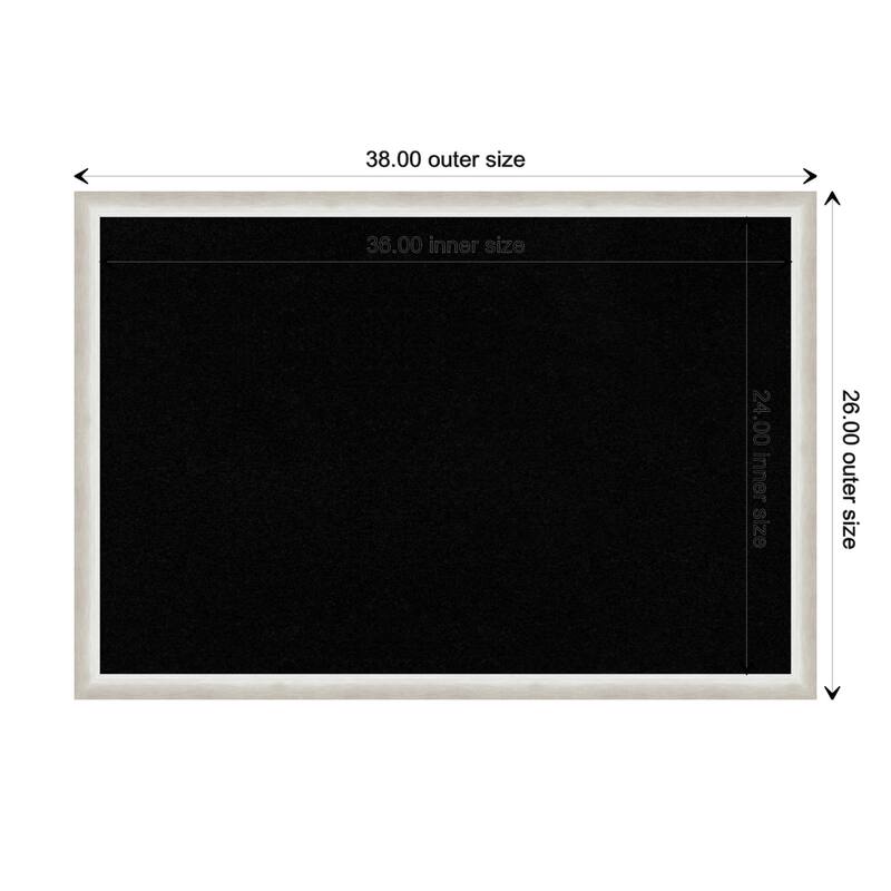Two Tone Wood Framed Black Corkboard Bulletin Board - Two Tone Silver - Board Size 36x24