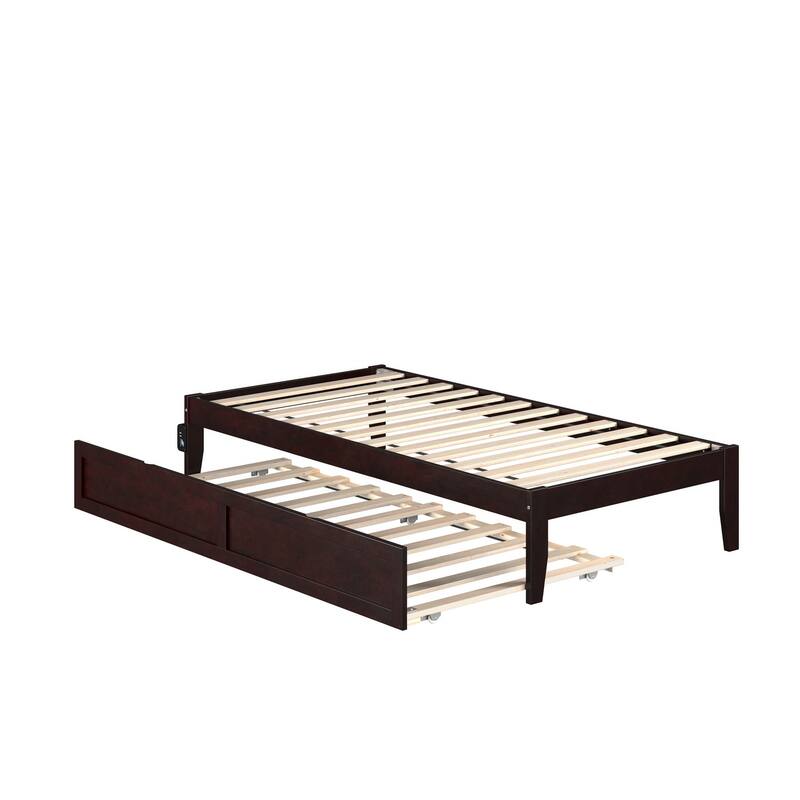 Colorado Twin Platform Bed with Twin Trundle in Espresso