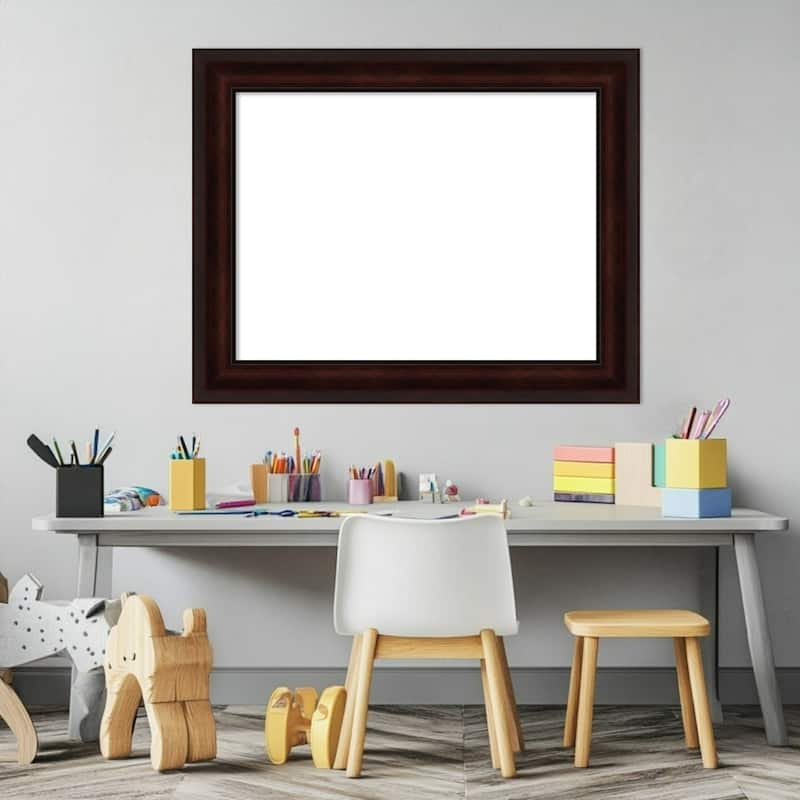 Amanti Art Coffee Bean Brown Framed Dry Erase Magnetic Board