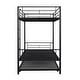 preview thumbnail 18 of 17, Black Twin over Twin Metal Bunk Bed with Trundle