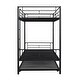 preview thumbnail 18 of 17, Black Twin over Twin Size Metal Bunk Bed With Trundle, Can be Divided into Two Beds