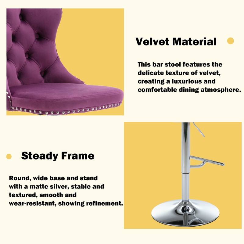 Swivel Foam Barstools Adjusatble Seat Set of 4