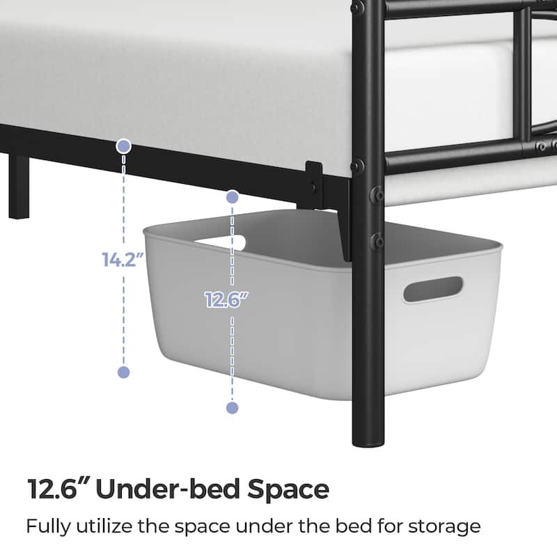 Yaheetech Simple Metal Platform Bed Frame with Curved Design Headboard and Footboard