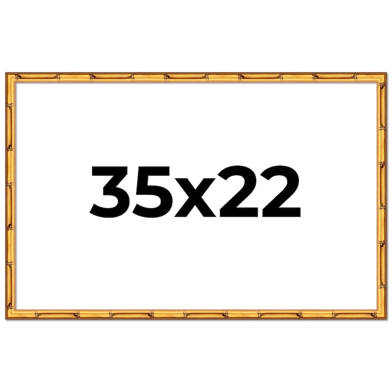 35x22 Frame Gold Bamboo Picture Frame Modern Photo Frame Includes UV Acrylic Shatter Guard Front Acid Free Foam Backing Board