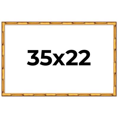 35x22 Frame Gold Bamboo Picture Frame Modern Photo Frame Includes UV Acrylic Shatter Guard Front Acid Free Foam Backing Board