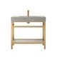 preview thumbnail 12 of 12, Miseno MV702536-NM Funes 36" Free Standing Single Basin Vanity Set Brushed Gold / Gray - Gold Finish