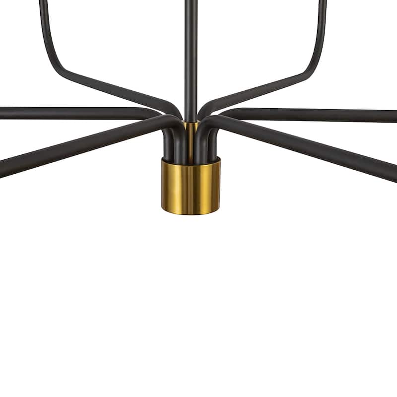 Artcraft Providence Chandelier - Black with Brushed Brass Accent