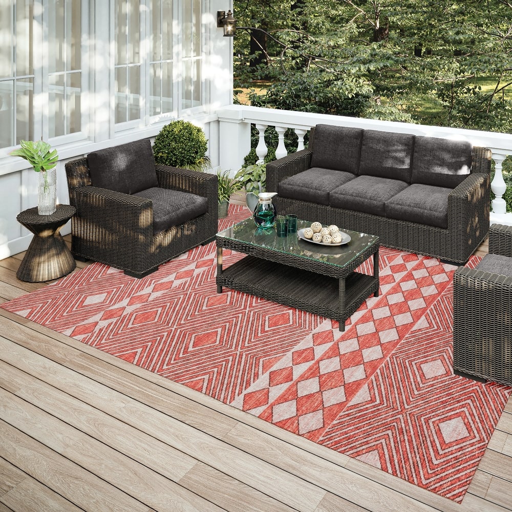 Indoor/ Outdoor Addison Yuma Geometric Southwest Washable Rug