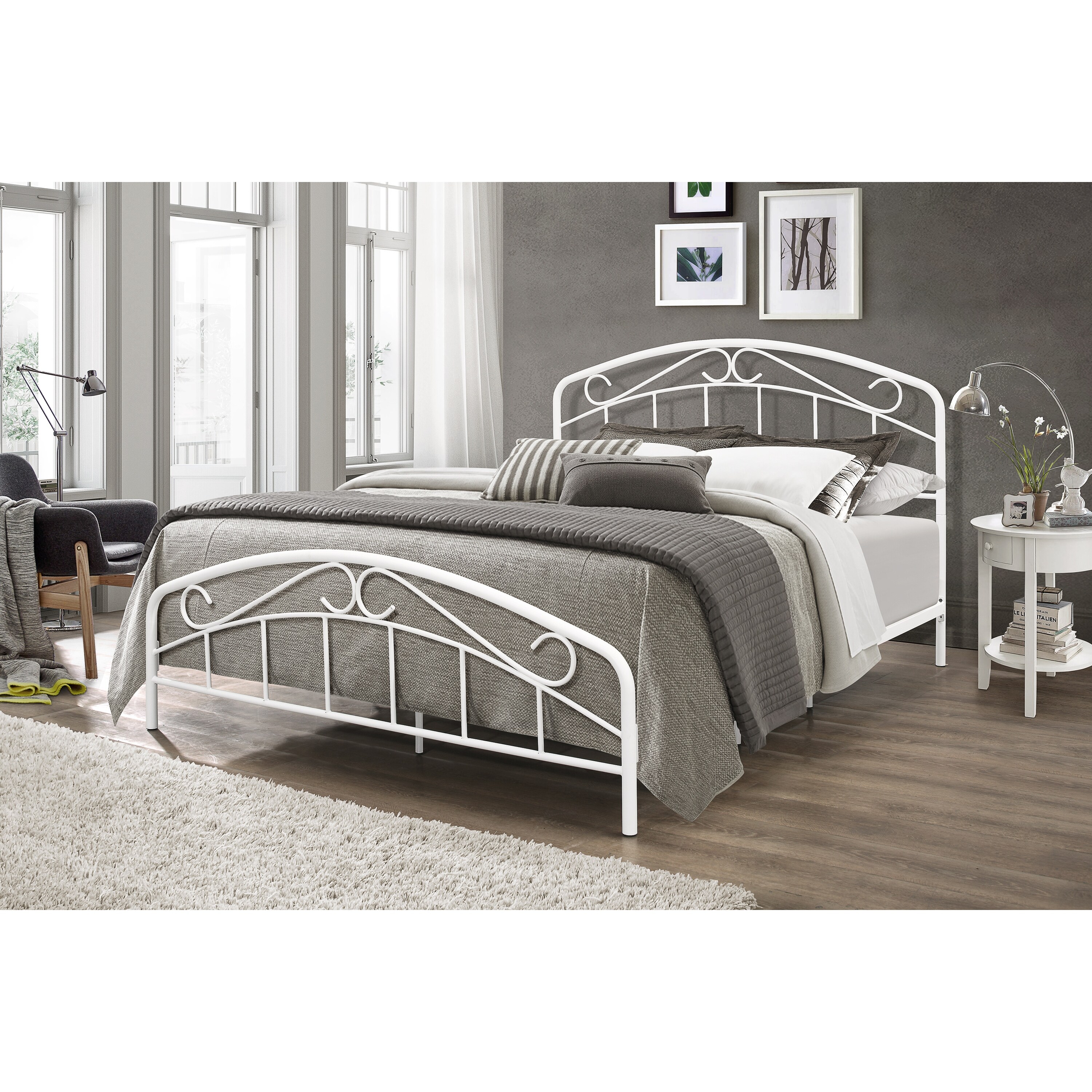 Shop Jolie Metal Bed With Arched Scroll Design Overstock 30417180