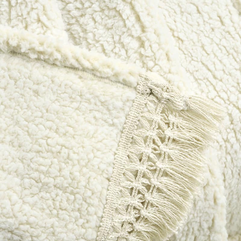 Lush Decor Sherpa Tassel Fringe Throw Blanket