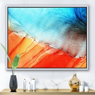 Designart "Oil On Canvas Textured Composition VI" Modern & Contemporary Framed Canvas Wall Art Print