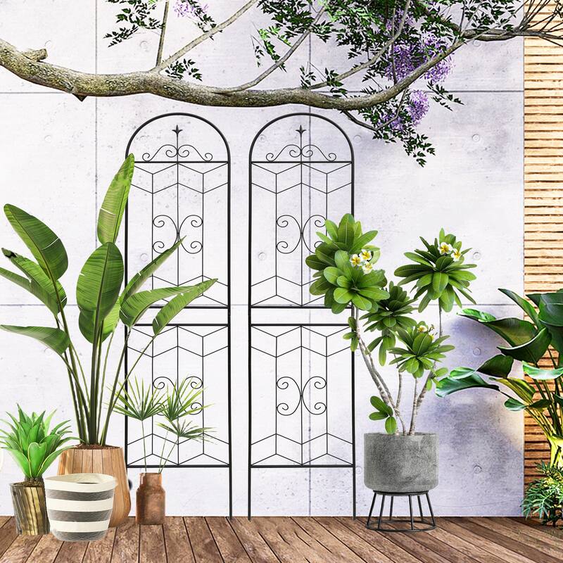 2 Pack Metal Garden Trellis 86.7" x 19.7" Rustproof Trellis for Climbing Plants Outdoor Flower Support
