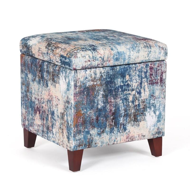 Adeco Square Ottoman with Storage