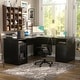 preview thumbnail 3 of 70, Modern Farmhouse L-Shape Desk with File Cabinet and Drawers, Homer Office Executive Desk with Charge Station
