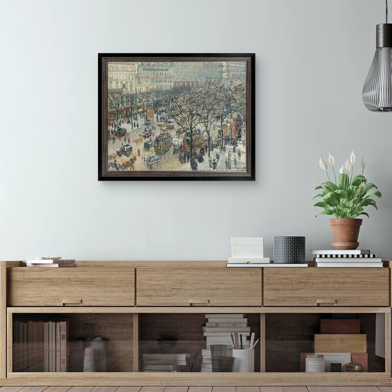 Masterpiece Art Gallery| Boulevard des Italiens by Camille Pissarro - Framed Canvas Art Print