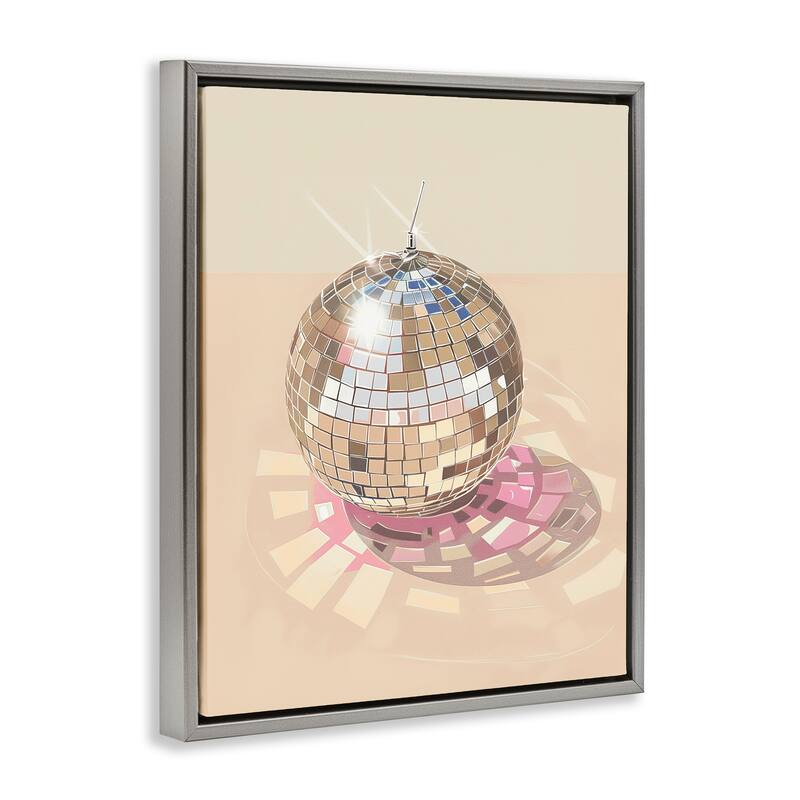 Stupell Dazzling Disco Ball Refraction Framed Floater Canvas Wall Art Design By Arlington Prints