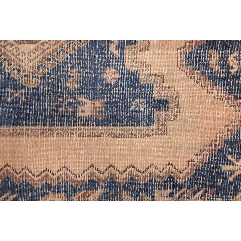 ECARPETGALLERY Hand-knotted Antalya Vintage Navy, Tan Wool Rug - 4'11 x 7'2