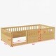 preview thumbnail 4 of 8, Twin Size Floor Bed Safety Kids Bed with High Guardrails (19.6 inch), Concise Bed Frame for Boys Girls Kids Toddler, Natural
