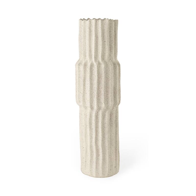 Jumbo Organic Textured Sand Vase - 7" W x 23" H x 7" D