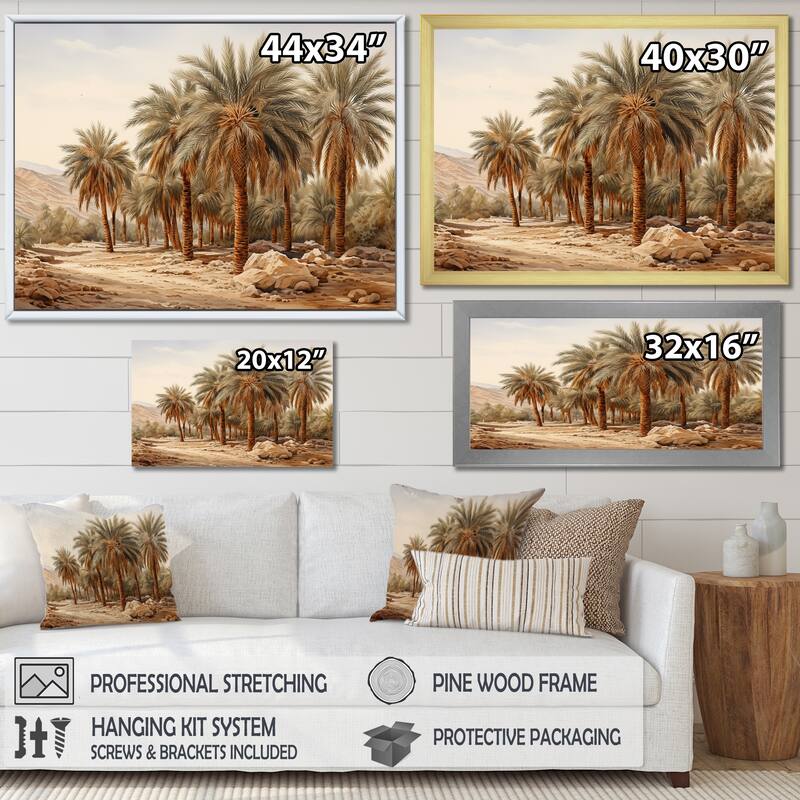 Designart "Palm Tree Desert Oasis " Palms & Palm Trees Wall Art