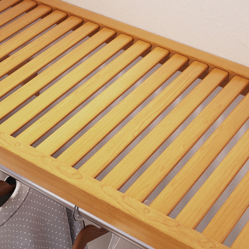 John Louis Home Solid Wood Reach-In Simplicity Closet System with 6-Drawers and Doors Honey Maple