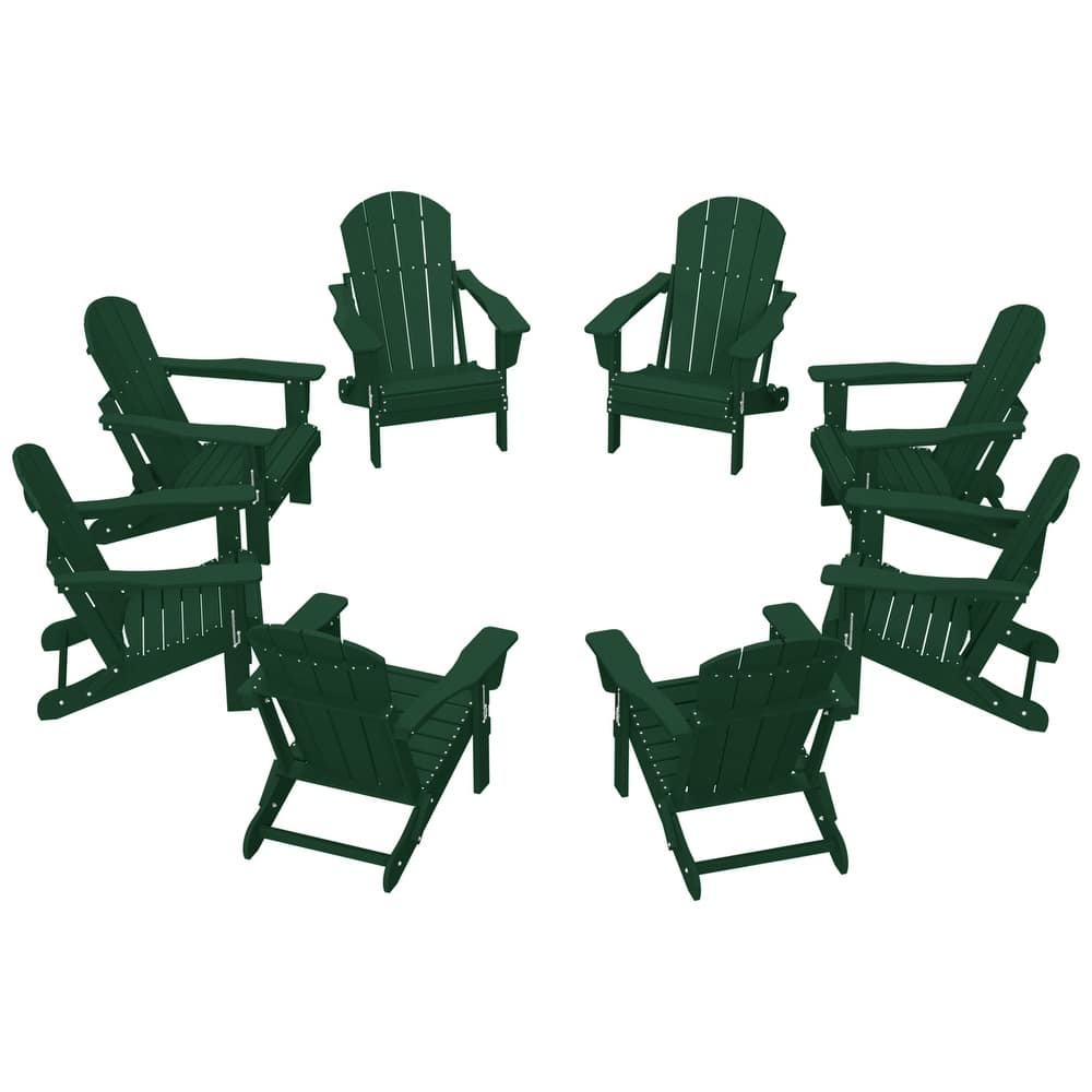 Laguna Hdpe All Weather Outdoor Patio Foldable Adirondack Chairs (Set Of 8)