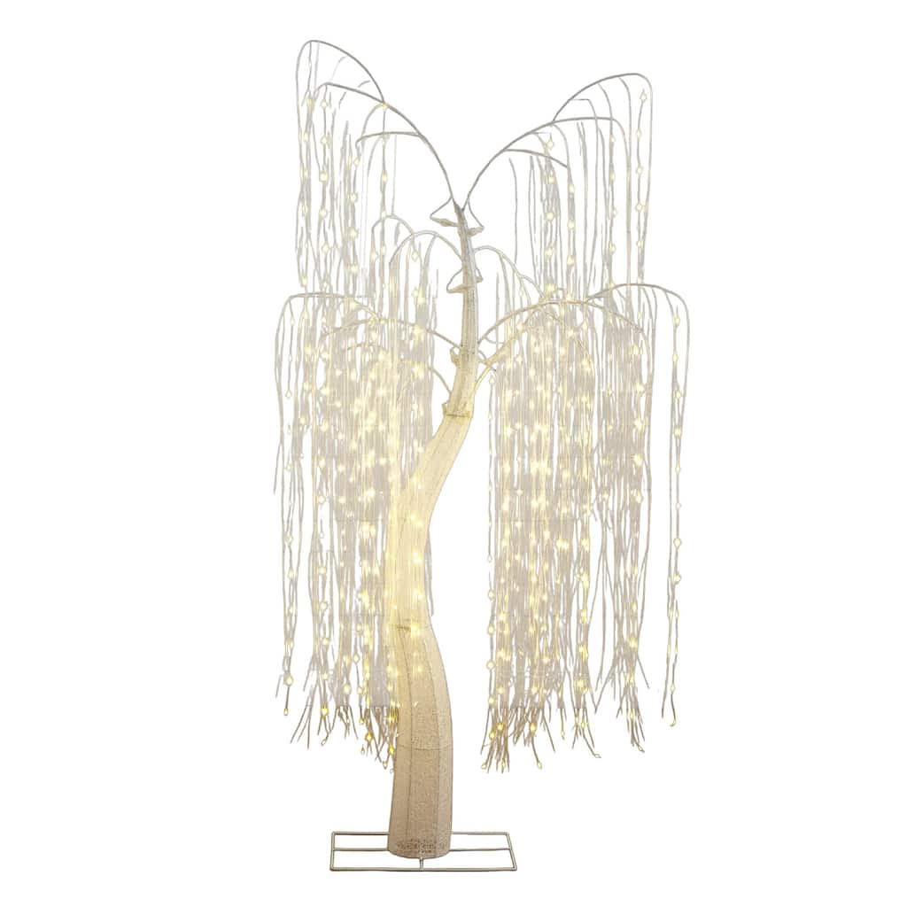 Pre-Lit Halloween Artificial Willow Tree - 7' - Cool White LED Lights