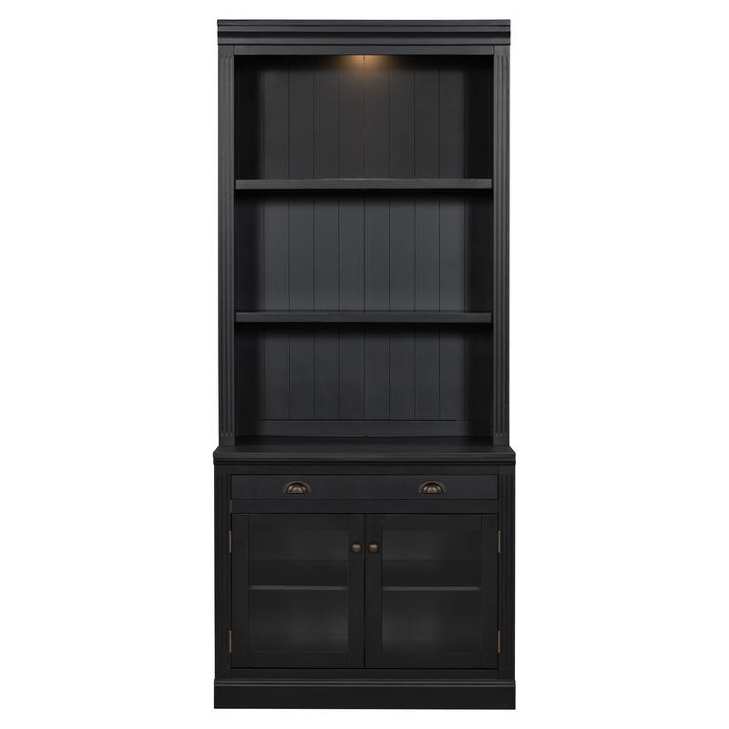 83.4"Tall Bookshelf with LED Lighting