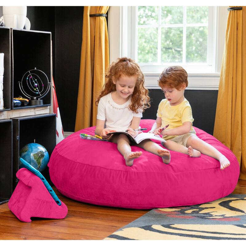 Cocoon Bean Bag Kids Microsuede Chair - 48" - Fuchsia Pink