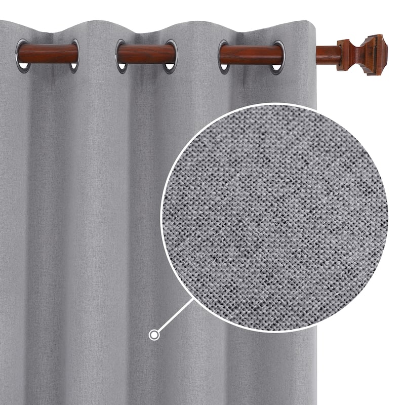 Deconovo Total Blackout Faux Linen Curtains 2 Panels